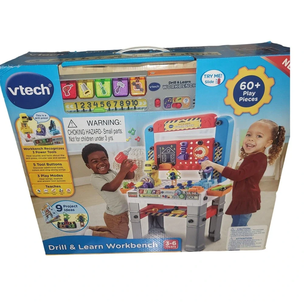 VTech Drill and Learn Workbench Kids Interactive Tool Set Stem Workshop RARE NIB